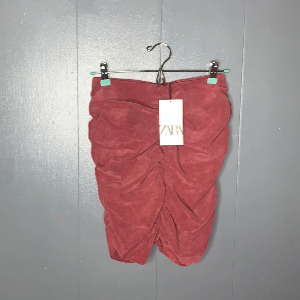NWT‎ Zara Ruched Corduroy Mini Skirt  Size Small